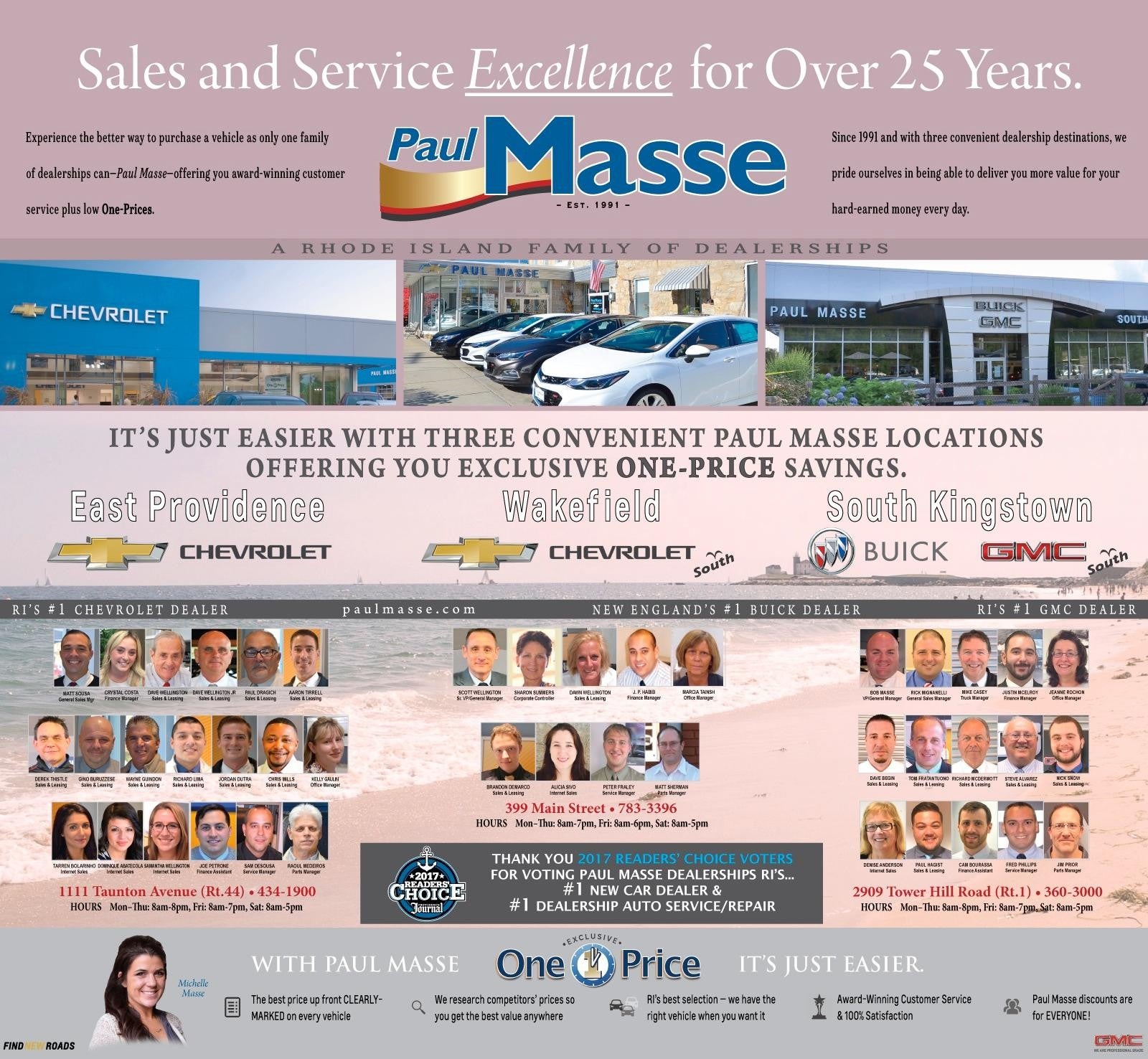 Sales and Service information and staffs